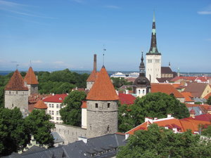 View of the lower town city walls from Toompea