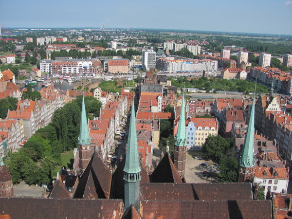 View from St Mary's Church towards the docks and Gdansk Bay