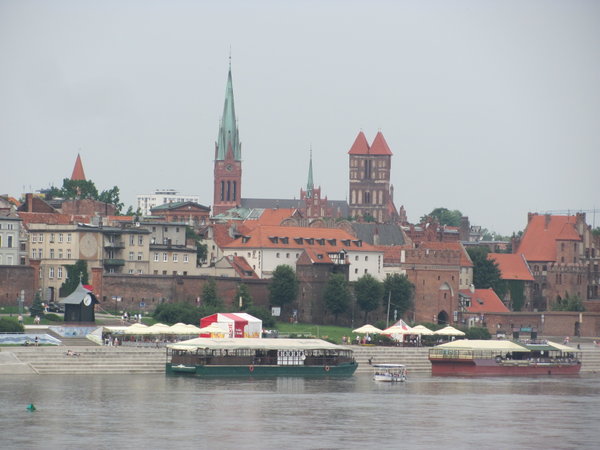 The spires of Torun across the Vistula