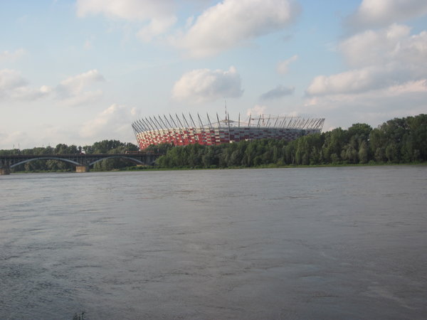 Euro 2012 stadium across the Vistula