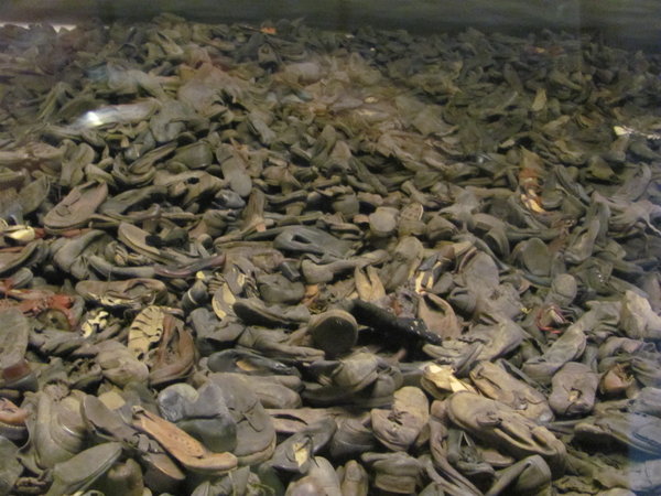 A room of shoes at Auschwitz