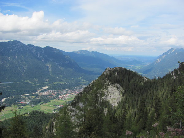 Views of Garmisch-Partenkirchen from somewhere up above