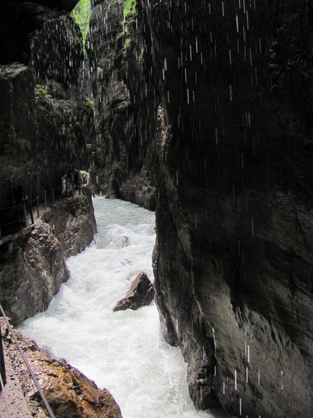 Getting soaked in Partnach Gorge
