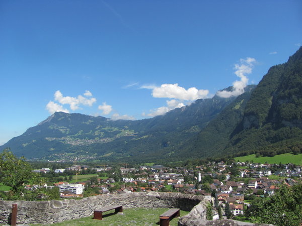 View from Guttenberg Castle over most of Liechtenstein