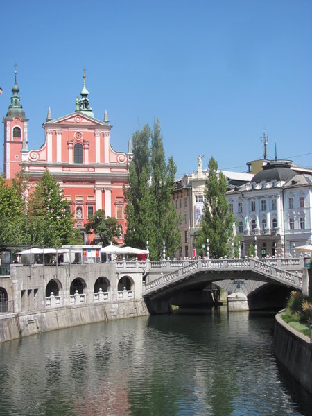 The Triple Bridge in the centre of Ljubljana