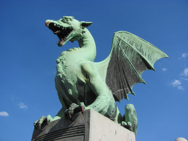 Dragon on the "Dragon Bridge" one of the city's symbols