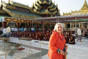 Annette with monks