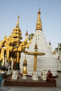 Pagodas and monk