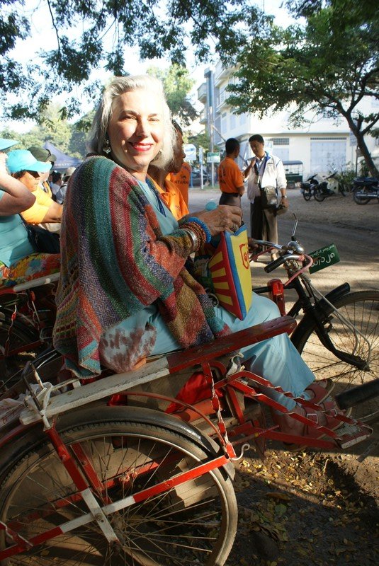 Annette on her trishaw