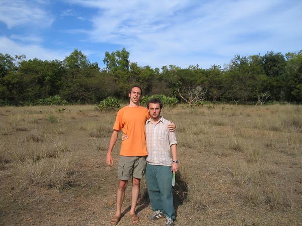 Bean and Jason in the city of Auroville