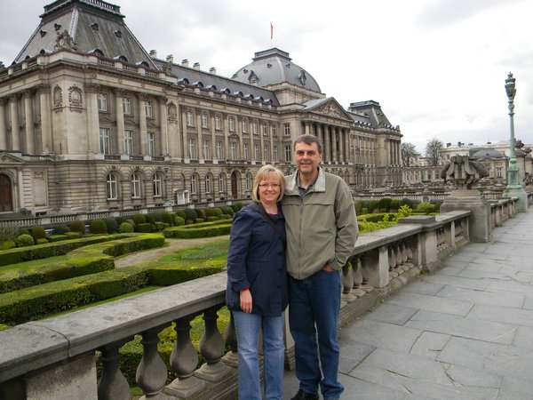 Mom & Dad in front of the Royal Palace