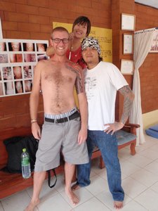 Adam with Nong (artist on right) and Tom (behind)