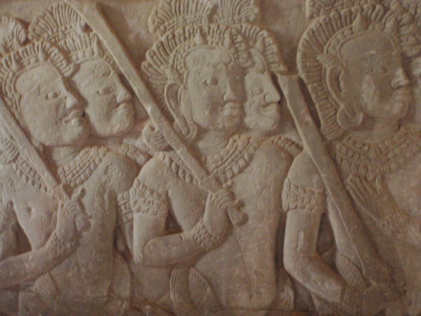 Closeup of just one small section of one of the several bas-reliefs