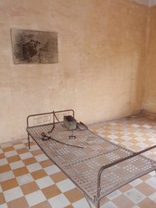 One of the larger torture rooms inside Toul Sleng Prison