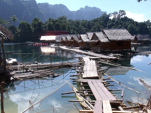 bamboo raft houses