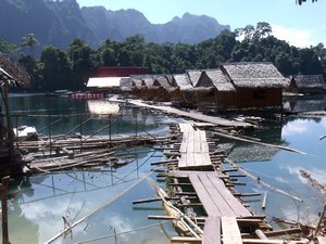 bamboo raft houses