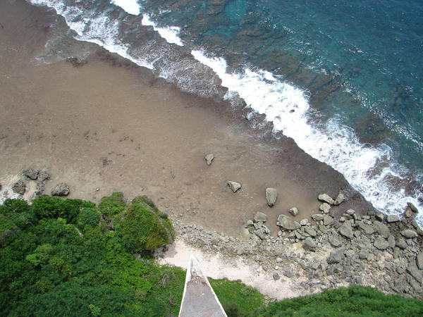 Looking strait down from the cliff