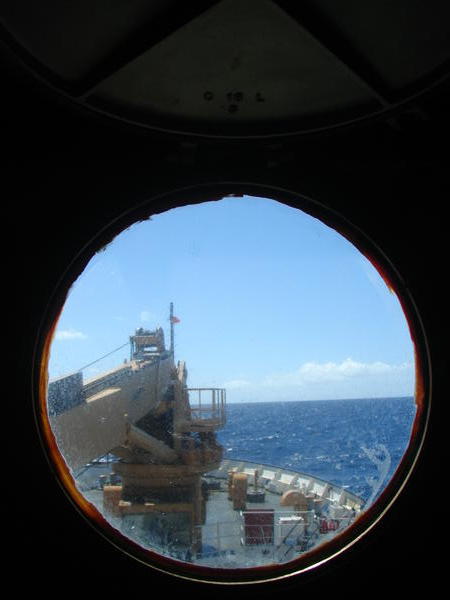 View of the Buoy deck from the Captain's cabin