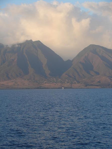 A view of Maui from sea
