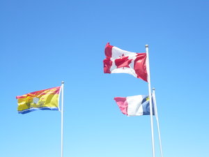 Canadian, New Brunswick and Acadian flags