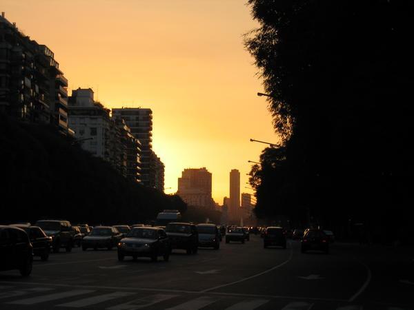 Av Libertador at sunset