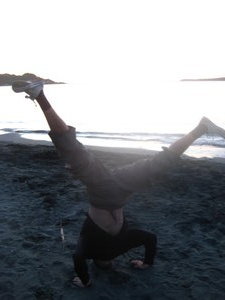 Rich attempting head stand