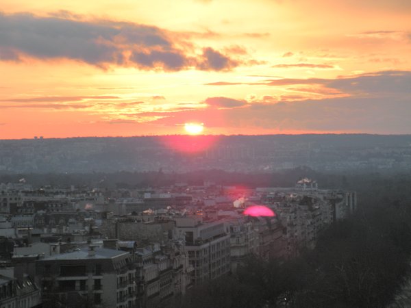 Sunset over Paris from Arc de Triomphe
