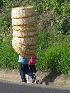 Carrying a load of baskets, Nicaragua