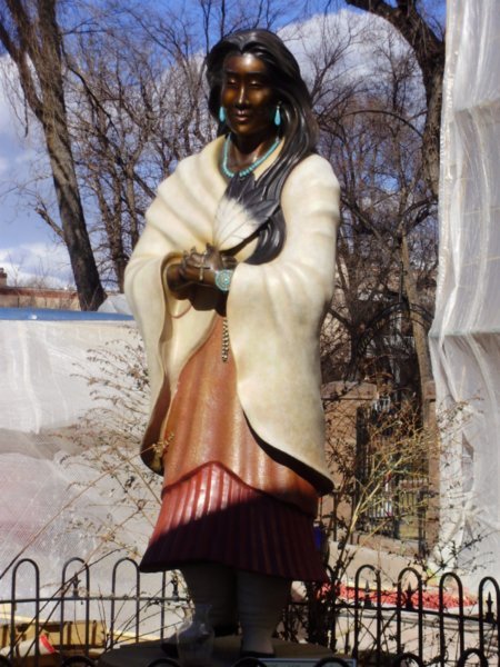 Statue outside a church in Albuquerque
