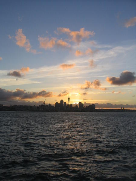 Auckland Harbour At Sunset