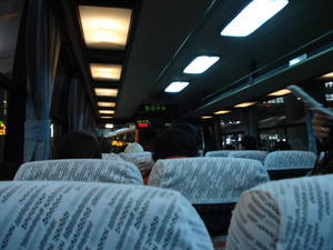 on the bus from airport to hotel