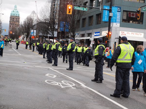 The police outside of BC Place