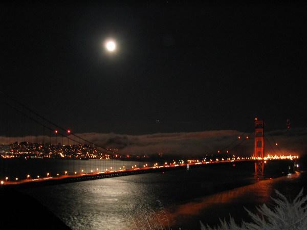 Moon-lit Golden Gate 