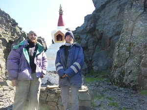Us near the stupa
