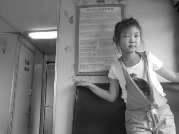Lil lady in the train to Beijing