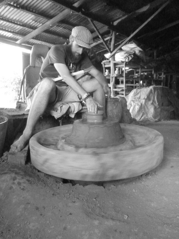 Tibo trying pottery...