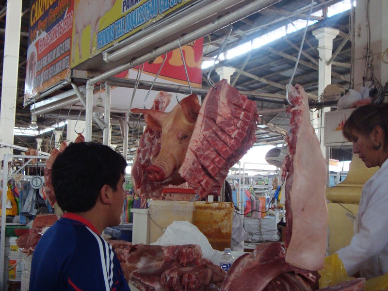 San Pedro Market - meat aisle