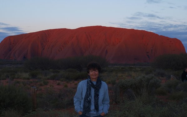 Deb at Uluru sunset
