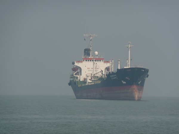 Big oil tanker waiting to unload