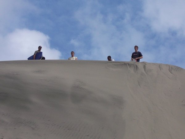 The sand dunes...very steep!