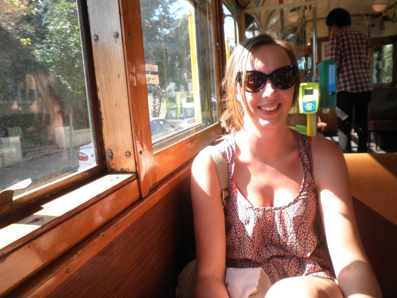 Clio enjoying the tram