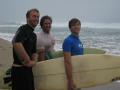 Tyson [displaying injured surfing shoulder], Tanler, Toren