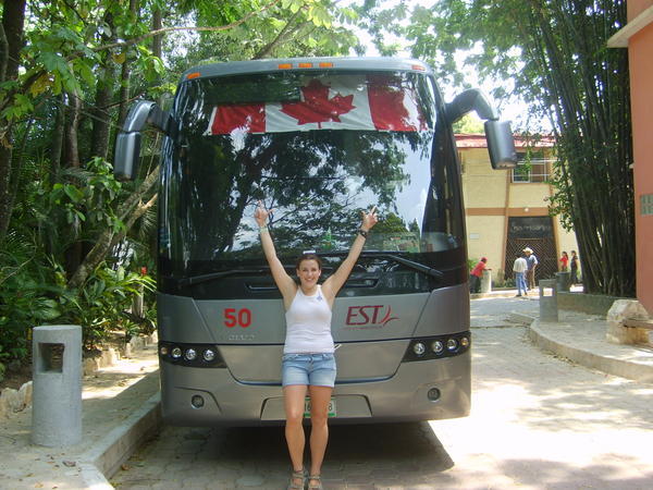 Canada Flag on Bus