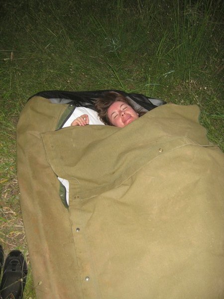 Me in my swag sleeping outdoors