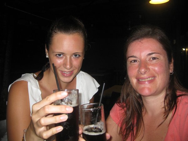 Me and Sandra having a drink at Port O Call Eco Lodge