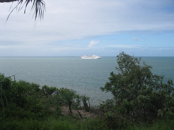 Cruise ship from lookout