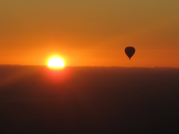 Hot air ballooning at sunrise