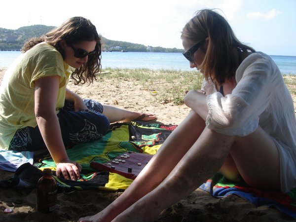 Backgammon on the beach