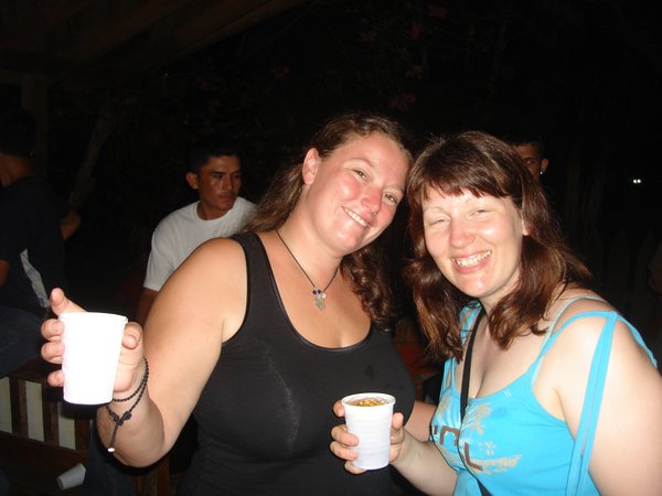 Sheryl and Michelle having a rum