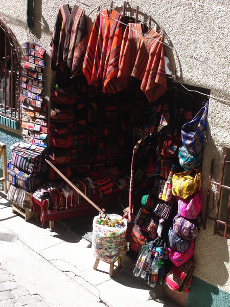 Typical shop in the gringo area of La Paz